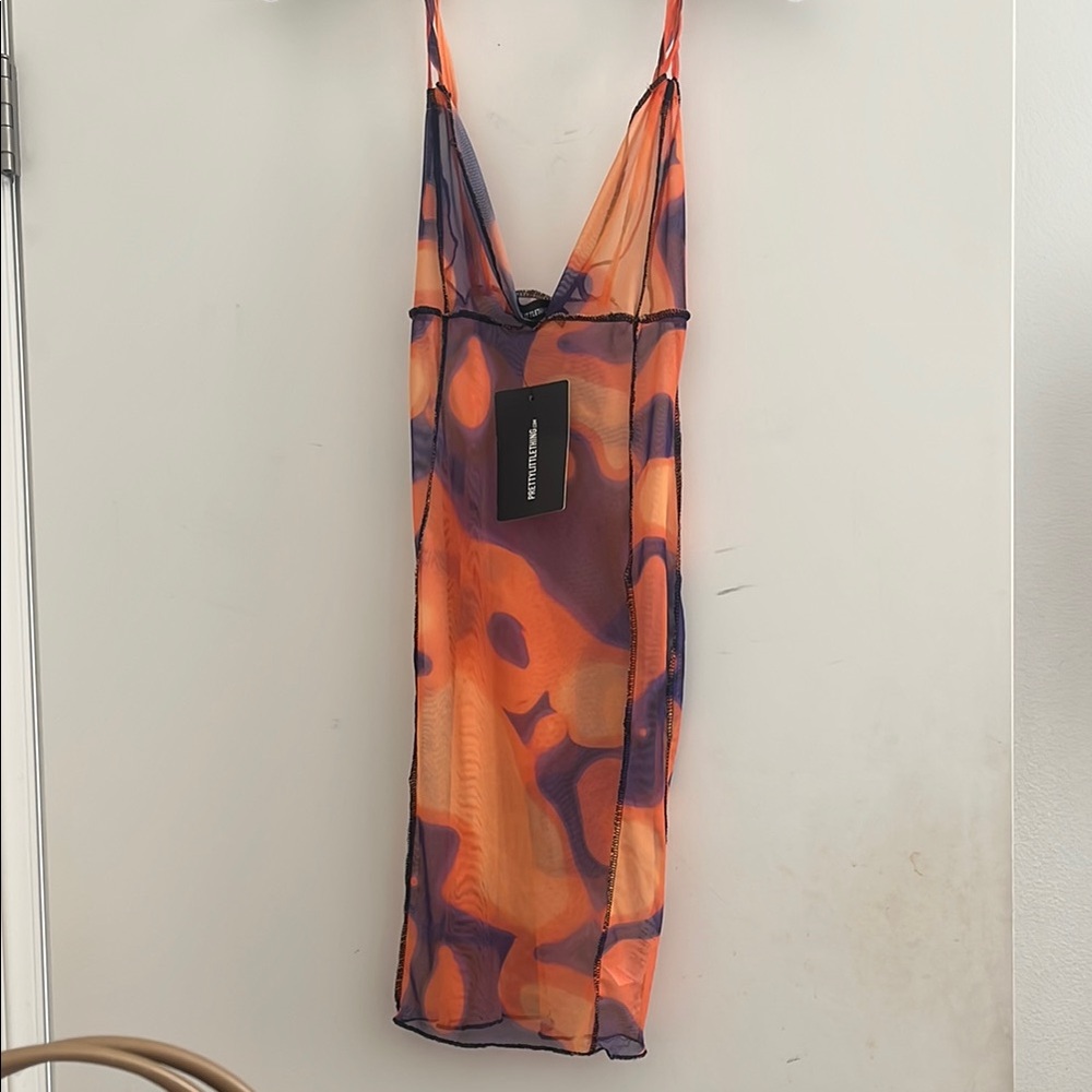 Vibrant Orange and Purple Dress